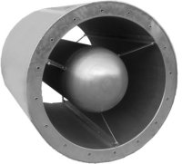 Silenziatore a sezione circolare c/ogiva diametro 350 mm  x 900 mm.