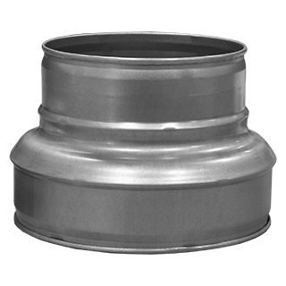 Riduzione circolare corta in acciaio zincato diametro 100/80 mm